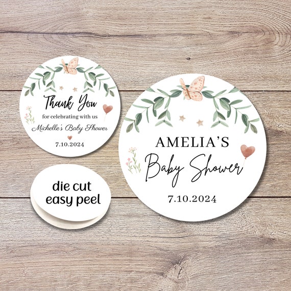 Personalized Baby Shower Stickers, Custom Thank You for