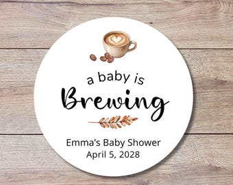 A Baby is Brewing Baby Shower Stickers, Custom Thank You for Showering Labels, Mom to Be Sprinkling Baby Party Favor