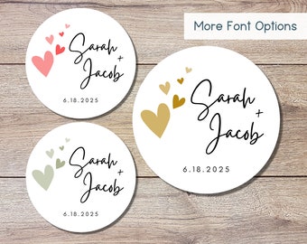 Personalized Wedding Stickers, Custom Wedding Labels, Happy Wedding Favor, Wedding Invitation Envelope Seal, Custom Wedding Initials Sticker