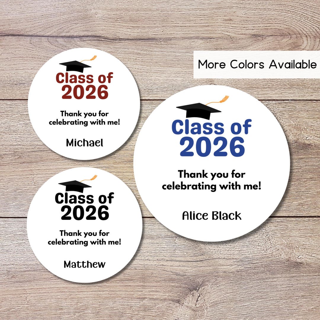 Personalized Class of 2026 Graduation Stickers, Custom Grad Party Gift ...