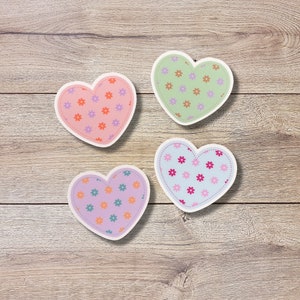 Floral Heart Vinyl Sticker | Pick Your Color | Set of 2 or more | Glossy Finish | Valentine Day Sticker Pack | Cute Valentine Laptop Sticker