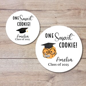 One Smart Cookie Graduation Stickers, Personalized Happy Graduation Labels, Custom Graduation Party Favor, Gift Bags Thank You Envelope Seal