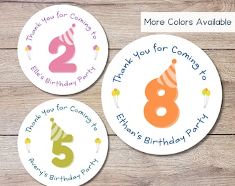 Personalized Happy Birthday Stickers, Goody Bag Stickers, Custom Birthday Label, Kids First Birthday Party Favor Birthday for All Ages