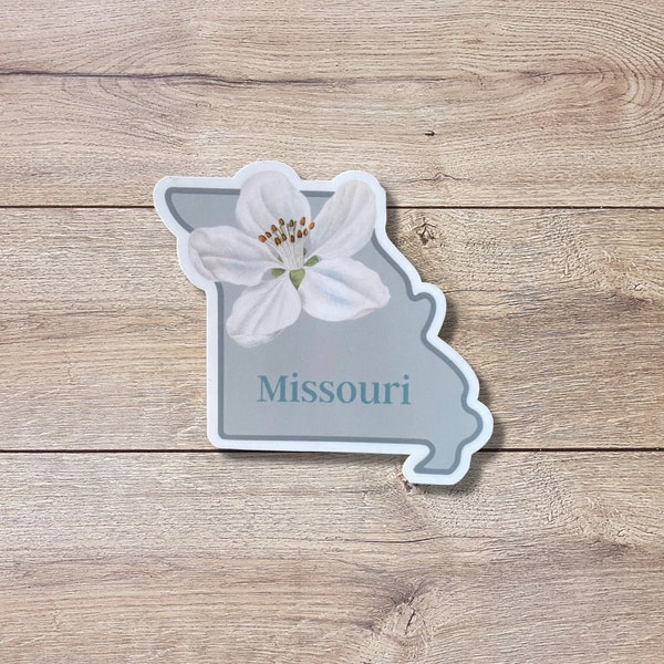 Missouri State Flower Vinyl Sticker | White Hawthorn Blossom | Glossy or Matte Finish | State Flower | Laptop Sticker | Water Bottle Sticker