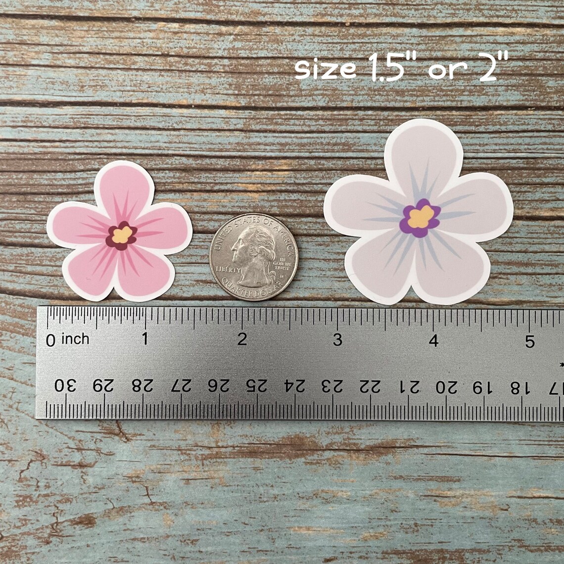 Flower Vinyl Sticker | Set of 3 or 6, Vinyl Flower Sticker Pack, Laptop ...