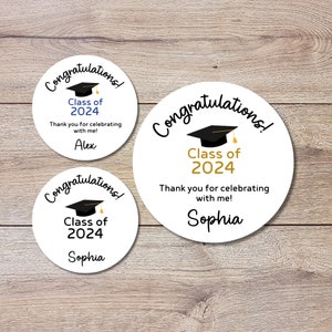 Personalized Graduation Stickers, Happy Graduation Labels, Custom Graduation Party Favor Stickers, Graduation Gift Bag Sticker, Grad Party