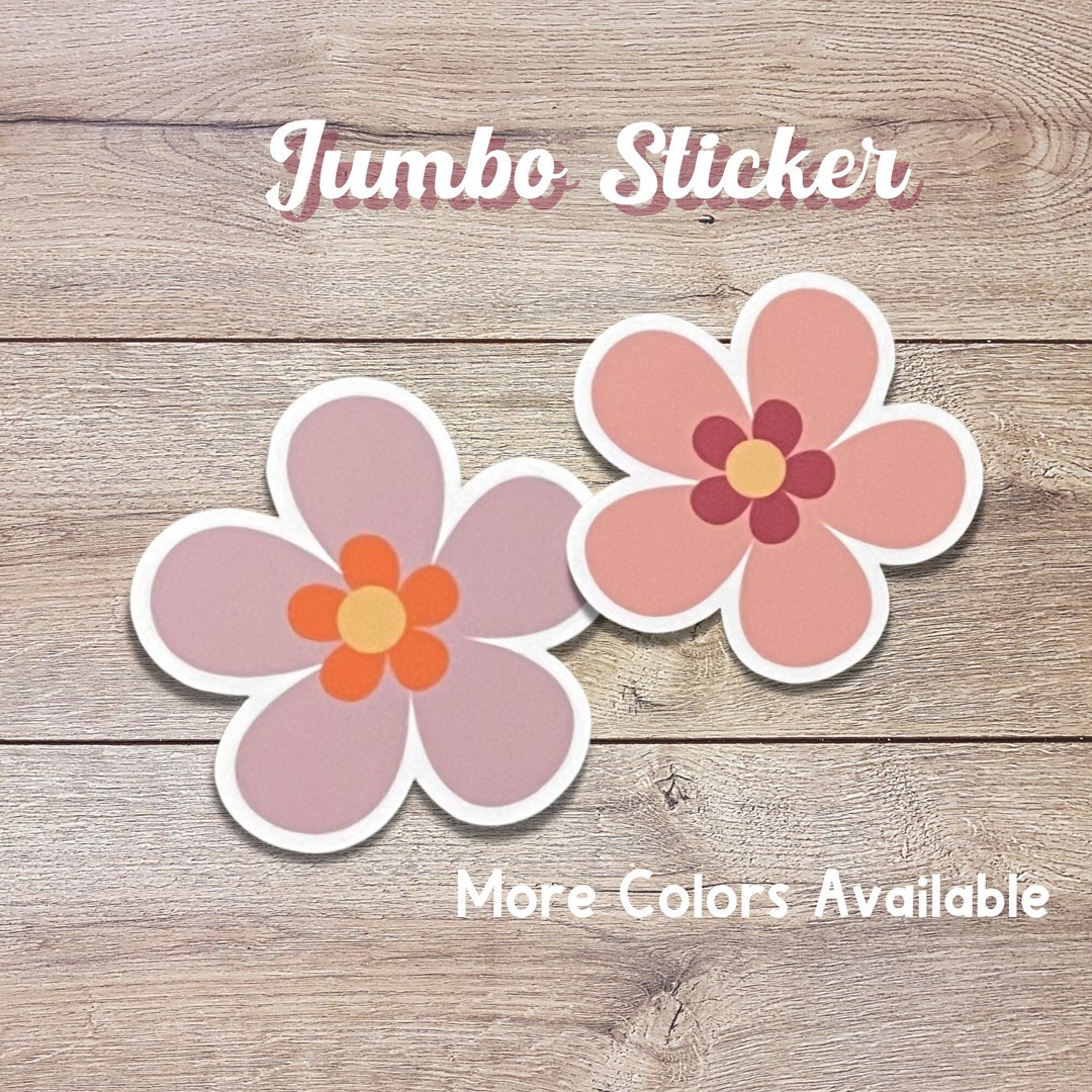 Jumbo Flower Vinyl Sticker Boho Retro Flower Extra Large Etsy