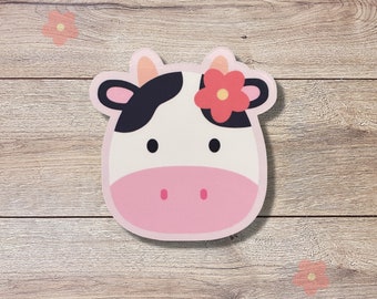 Cow Vinyl Sticker | Glossy Finish | Waterproof | Floral Cow Sticker | Laptop Sticker, Water Bottle Sticker, Animal Sticker, Phone Sticker