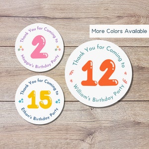 Personalized Happy Birthday Stickers, Goody Bag Stickers, Custom Birthday Label, Kids Birthday Balloon Stickers, Cute Birthday Stickers