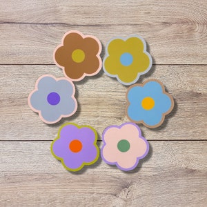 Mod Flower Sticker | Set of 6 | Flower Sticker Pack | Glossy Finish | Flower Stickers | Laptop Sticker | Water Bottle Sticker | Flower Set