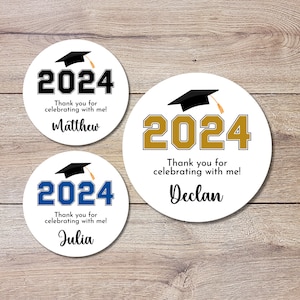 Personalized Graduation Stickers, Happy Graduation Labels, Custom Graduation Party Favor Stickers, Graduation Gift Bag Sticker, Grad Party