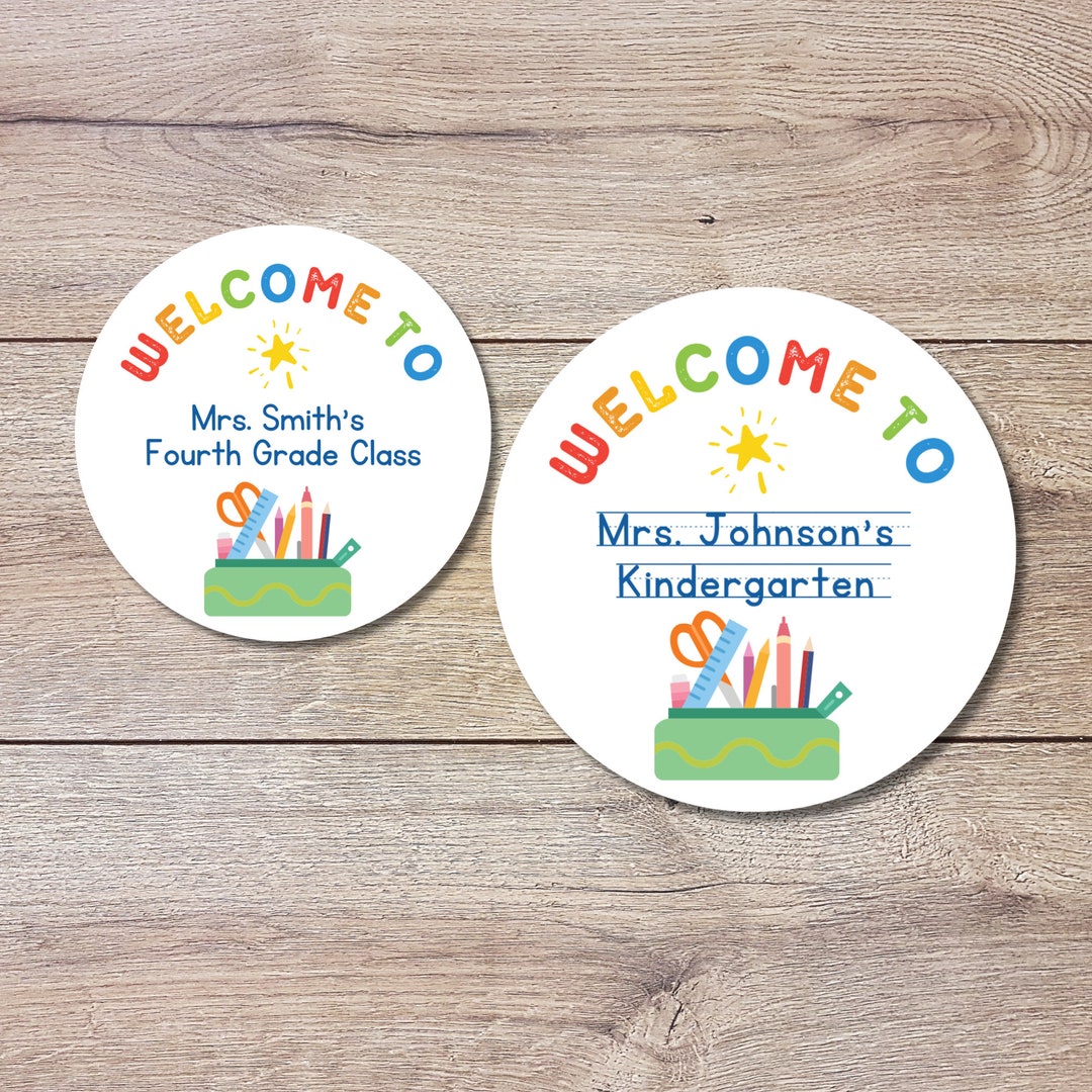 Personalized Back to School Stickers, Welcome to Kindergarten First ...