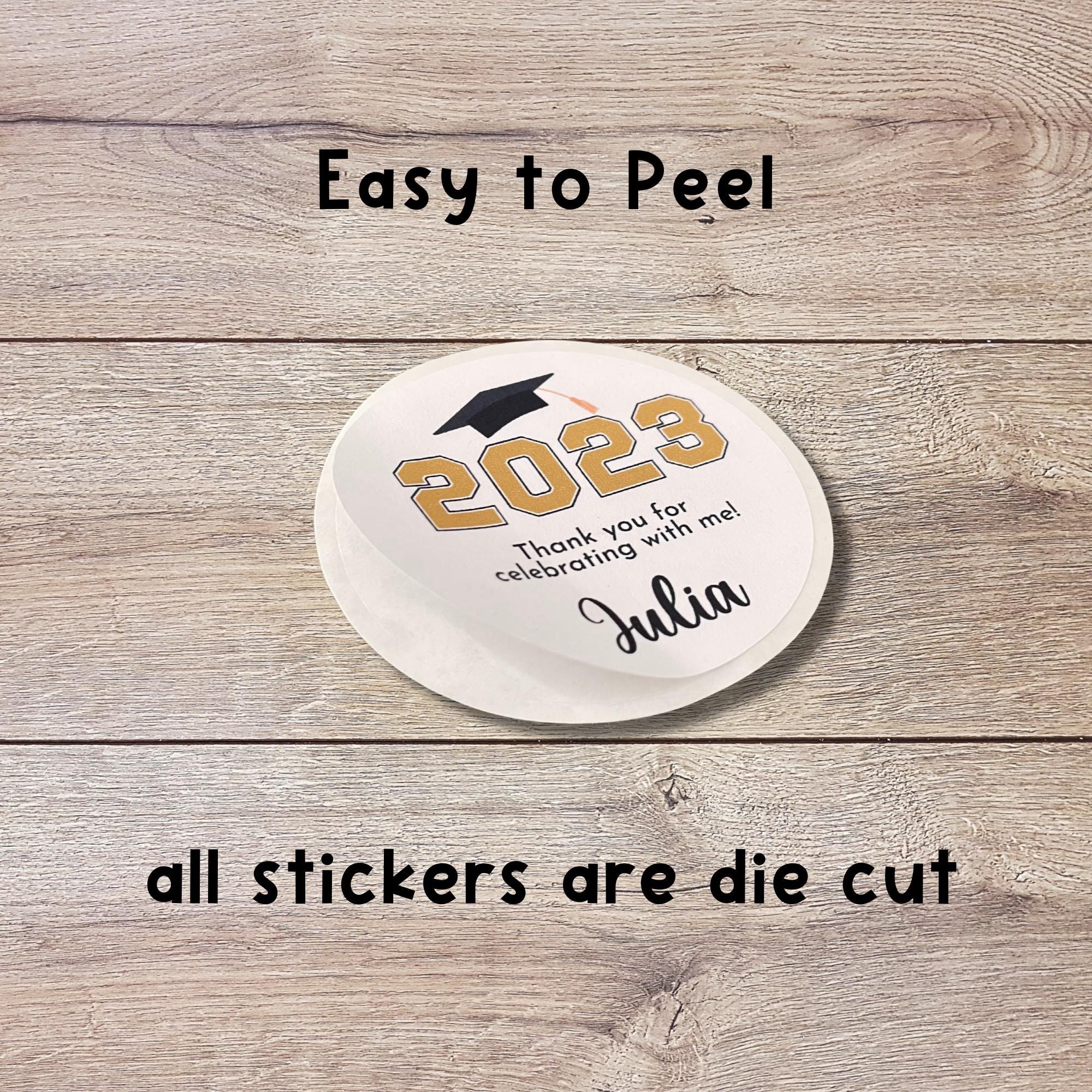 Grad Pic Sticker Personalized Graduation Stickers, Happy Graduation Labels, Custom ...