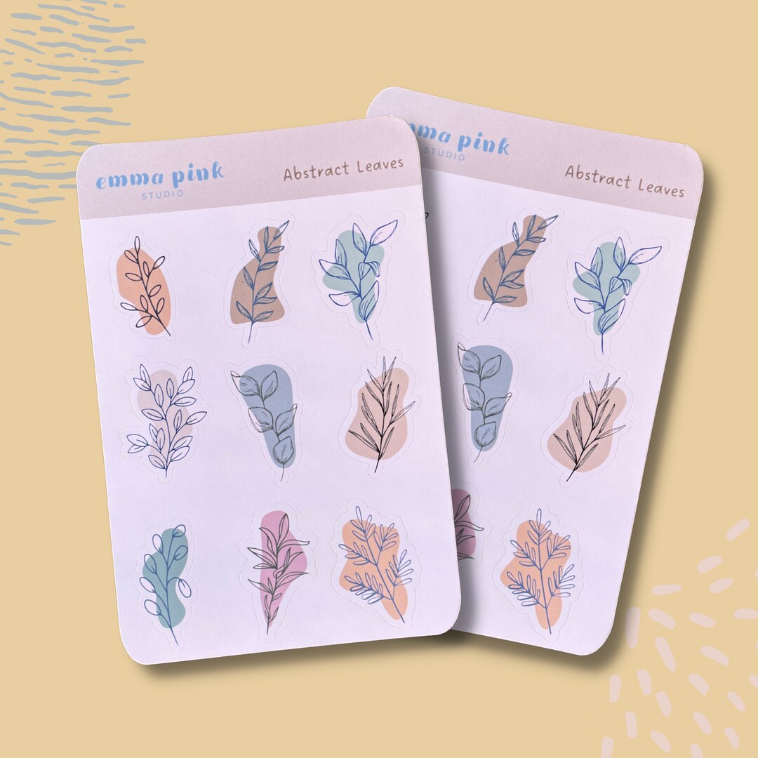 Abstract Leaves Sticker Sheet | Matte Paper Finish | Bujo Stickers ...