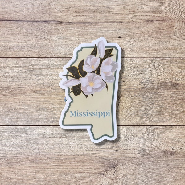 Mississippi State Flower Vinyl Sticker | Magnolia | Glossy or Matte Finish | State Flower Sticker | Laptop Sticker | States