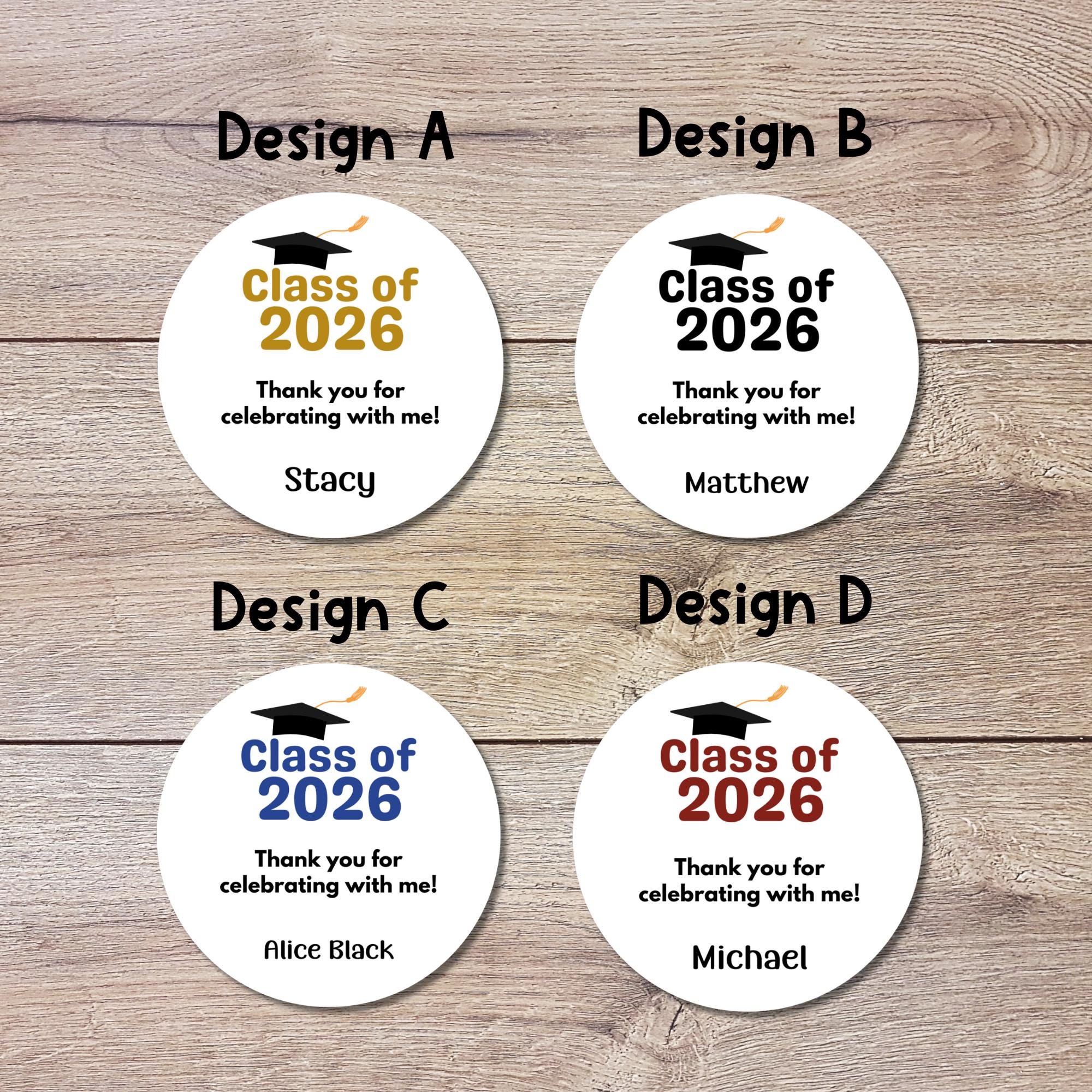 Personalized Class of 2026 Graduation Stickers, Custom Grad Party Gift ...