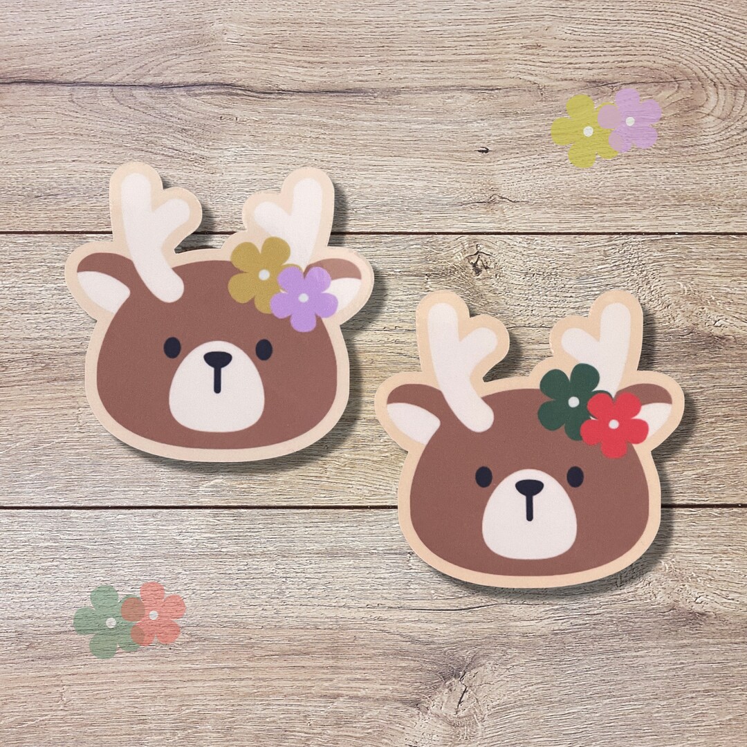 Reineer R Sticker Reindeer Vinyl Sticker | Glossy Finish | Reindeer Flower Sticker ...