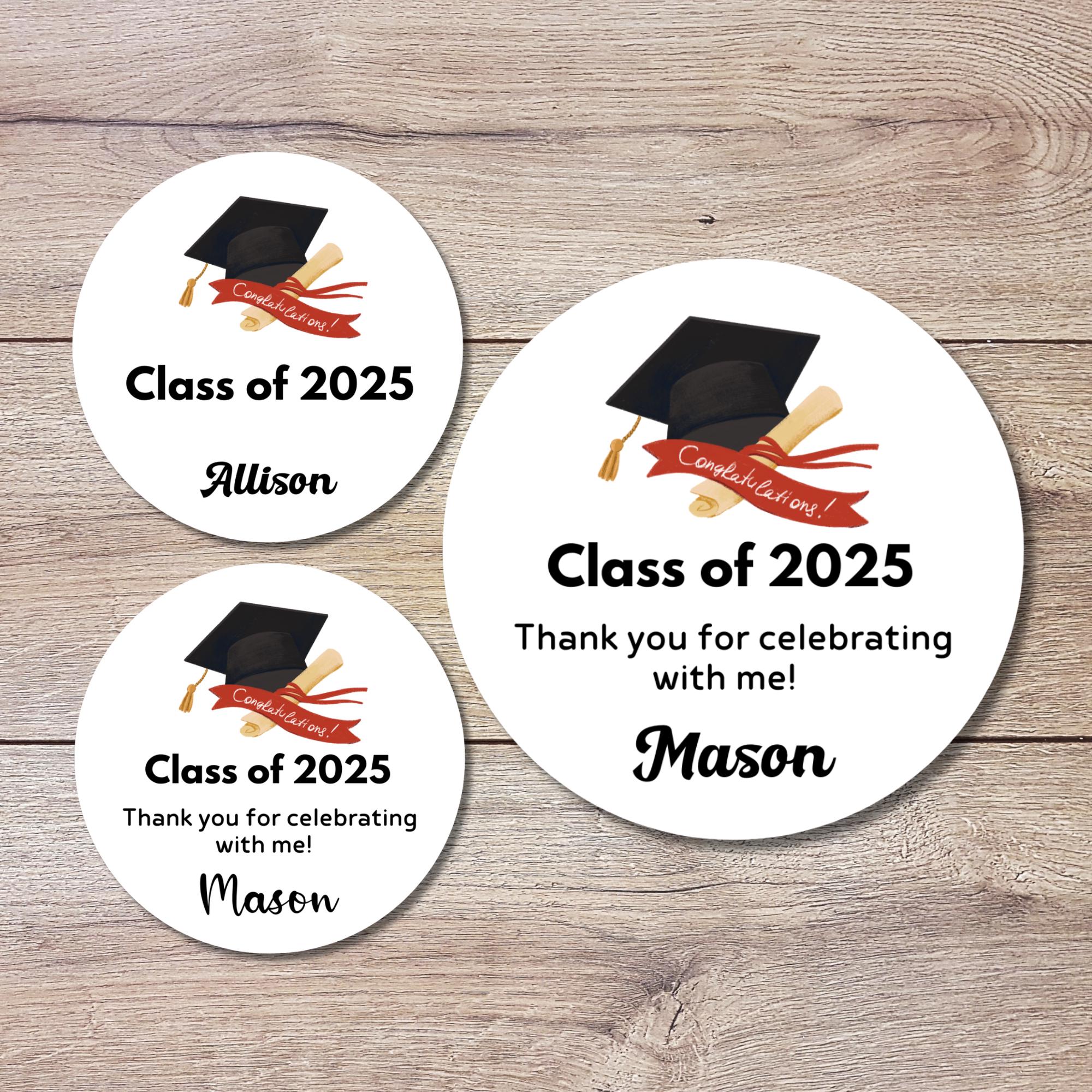 Personalized Graduation Stickers, Happy Graduation Labels, Custom ...