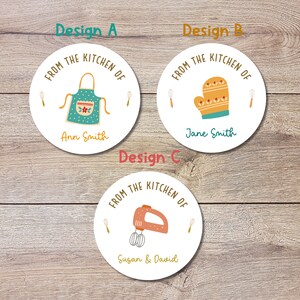 Kitchen Apron Sticker From the Kitchen of Stickers, Customized Homemade Baked Goods Label ...