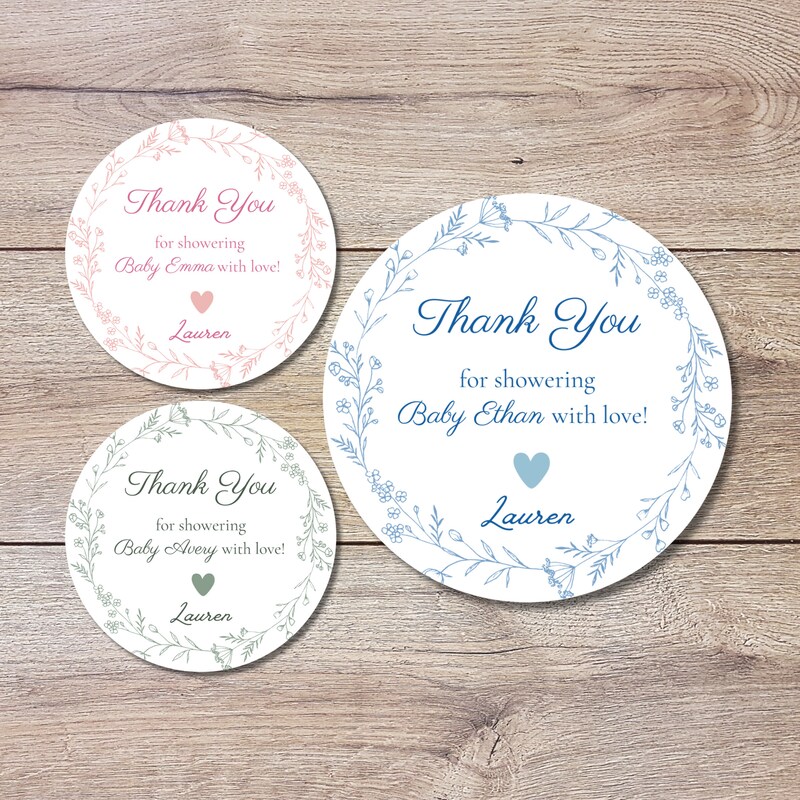 Thank You For Showering Our Baby With Love - 50 Pack Gift Tags With Golden Ribbon