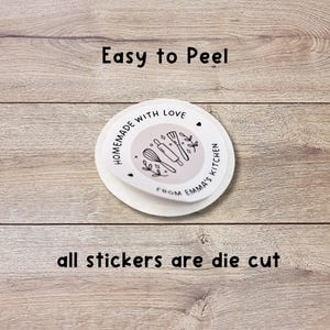 Pegatinas personalizadas "Horneado con amor", etiquetas personalizadas para productos horneados, pegatinas para repostería, etiquetas para envases de panaderías para pequeñas empresas. imagen 7