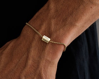 Custom Name Bracelet for Men, Mutiple Engrave Bracelet for Men, Fathers Bracelet with Family Name, Fathers Day gift, Gift for Dad