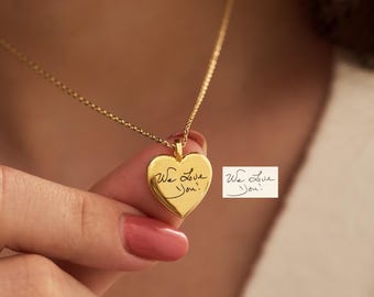 Personalized Handwriting Engrave Necklace with Birthstone, Actual Signature Memorial Necklace, Keepsake Kids Painting Necklace, Gift for Her