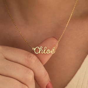 Collier prénom personnalisé délicat, Bijou prénom en écriture cursive, Cadeau pour fille, Cadeau d'anniversaire, Cadeau de Noël pour elle