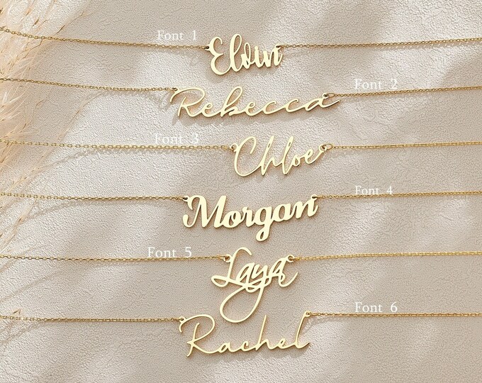 Dainty Name Necklace, Personalized Name Jewelry, Custom Gold Name Necklace, Mothers Necklace, Birthday Gift, Mothers Day Gift, Gift for Mom