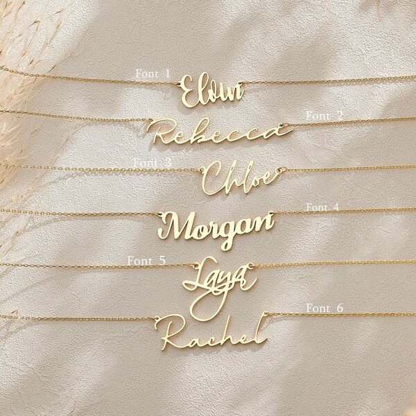 Dainty Name Necklace, Personalized Name Jewelry, Custom Gold Name Necklace, Mothers Necklace, Birthday Gift, Mothers Day Gift, Gift for Mom