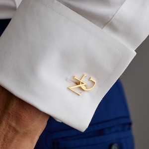 Custom Initial Cufflinks, Personalized Sterling Silver Name Cufflinks, Fater's Day Gift from Duaghter, Groomsmen Gift, Gift for Dad
