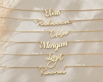 Dainty Name Necklace, Personalized Name Jewelry, Custom Gold Name Necklace, Mothers Necklace, Birthday Gift, Mothers Day Gift, Gift for Mom