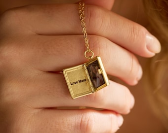 Custom Photo Locket Necklace with Birthstone, Personalized Memorial Birthday Gift, Anniversary Gifts, Pet Photo Locket, Family Gifts for Her