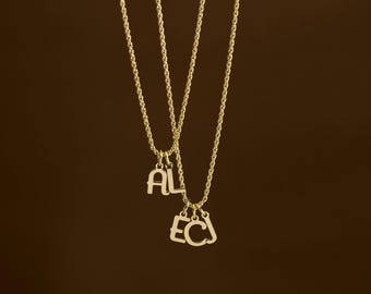 Custom Initial Pendent Necklace, 14K Gold Letter Charm Necklace, Minimalist Personalized Jewelry, Birthday Gifts for Her, Graduation Gifts