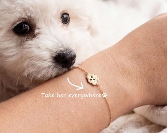 Custom Pet Portrait Bracelet, Pet Memorial Bracelet, Personalized Pet Picture Jewelry, Pet Lost, Dog & Cat Jewelry, Special Birthday Gift