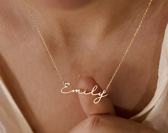 Sierlijke minimalistische naam ketting, 18K vergulde naam ketting, gepersonaliseerde minimalistische naam ketting, aangepaste naam sieraden, bruidsmeisje cadeau