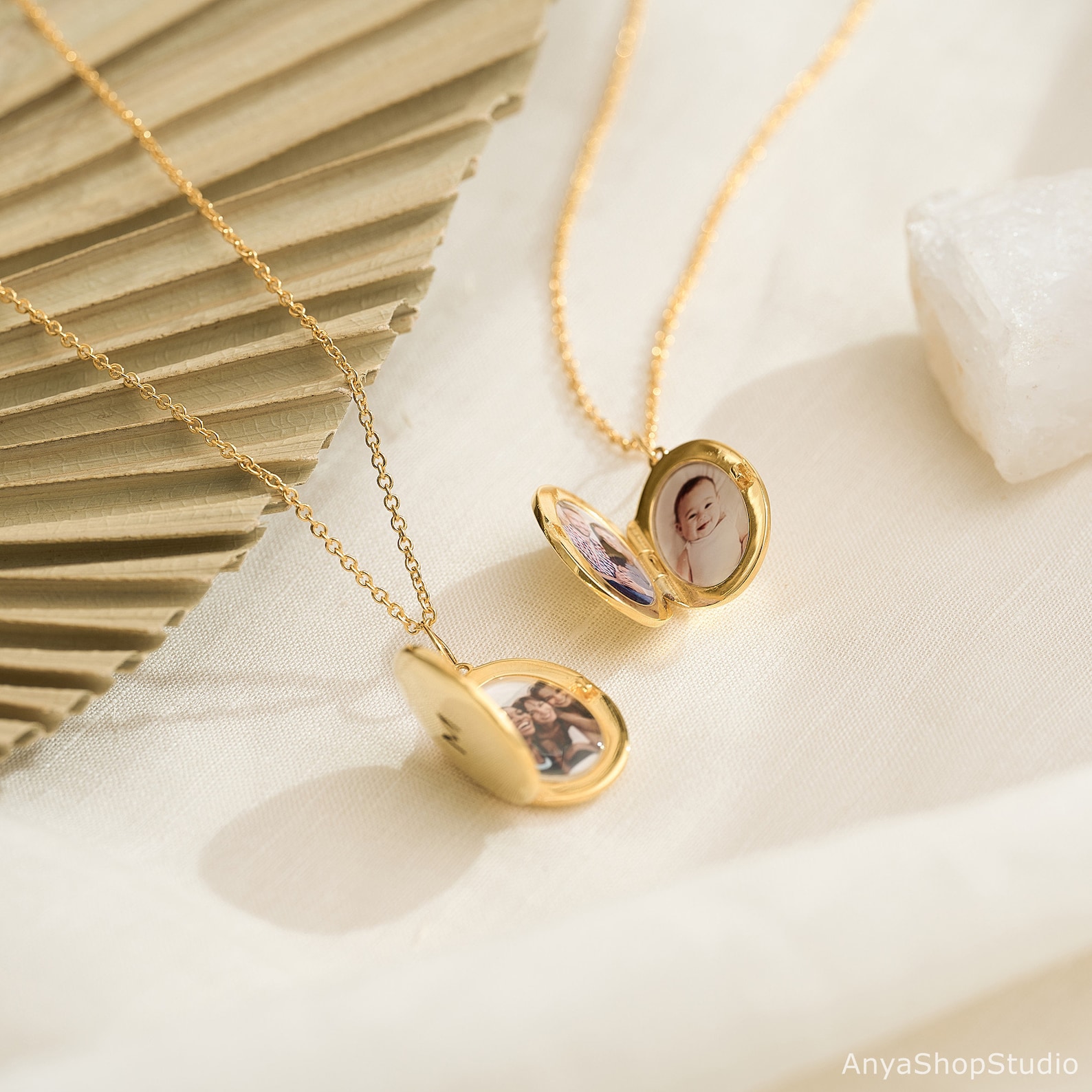 Custom Engraved Gold Locket (with Photo)