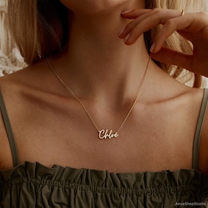 Sierlijke naam ketting, gepersonaliseerde naam sieraden, aangepaste gouden naam ketting, moeders ketting, verjaardagscadeau, Moederdag cadeau, cadeau voor moeder afbeelding 4