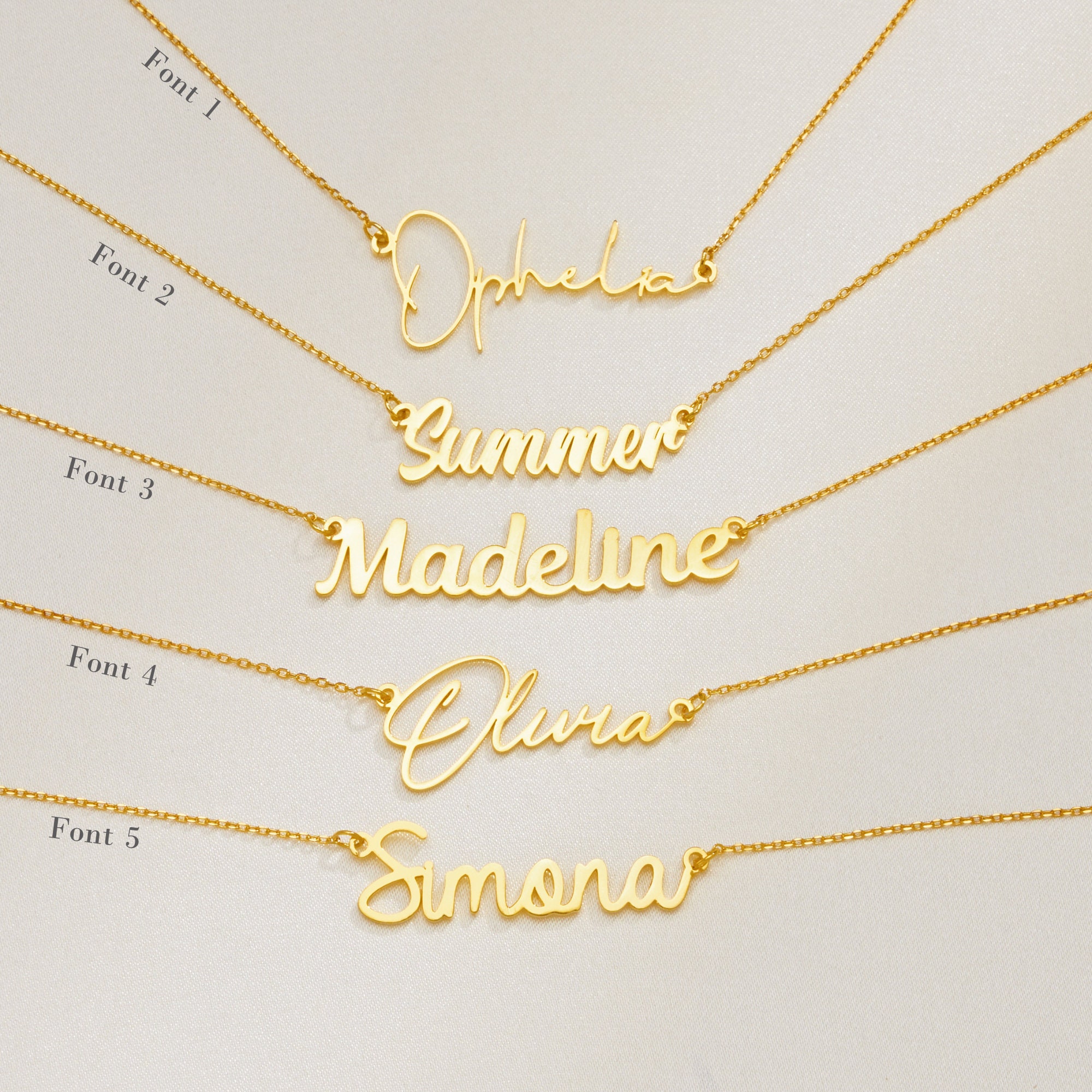 Benutzerdefinierte Namenskette, 18 Karat vergoldete Namenskette, personalisierte Namenskette, Geburtstagsgeschenk für sie, Muttertagsgeschenk, Geschenk für Mama