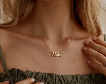 Dainty Name Necklace, 18K Gold Plated Necklace, Personalized Name Jewelry, Custom Name Necklace, Birthday Gift for Her, Mothers Day Gift