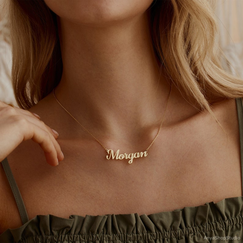 Dainty Name Necklace, Personalized Name Jewelry, Custom Gold Name Necklace, Mothers Necklace, Birthday Gift, Mothers Day Gift, Gift for Mom Bild 5