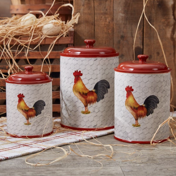 Rooster Canister Set Etsy