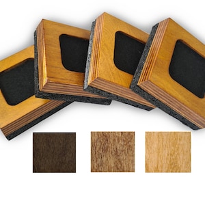 Set of 4 piano coasters - optionally with sound insulation - various shades of brown - furniture coasters
