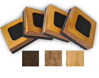 Set of 4 piano coasters -optionally with sound insulation- -various. Shades of brown - furniture coasters