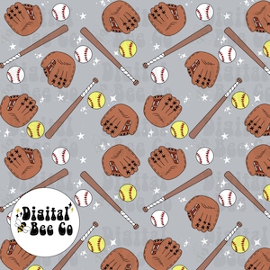 Seamless Baseball and Softball Pattern PNG Digital paper, Baseball Seamless File, softball seamless file, softball digital paper baseball