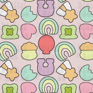 Lucky Charms Seamless File, St Patrick Day Seamless File, Digital Paper, Digital Scrapbook paper, Digital download, St patricks Day PNG,