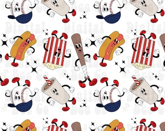 Baseball Seamless File, Retro Baseball Seamless Design, Retro Seamless Baseball Fabric, Baseball Fabric Design, Baseball Digital paper jpg