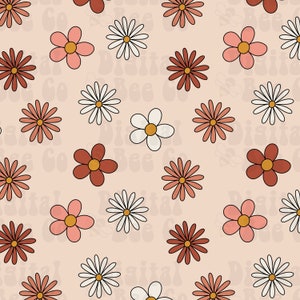 Conception florale sans couture, fichier sans couture boho, papier numérique floral boho, conception sans couture florale rose, fichier sans couture numérique floral printanier