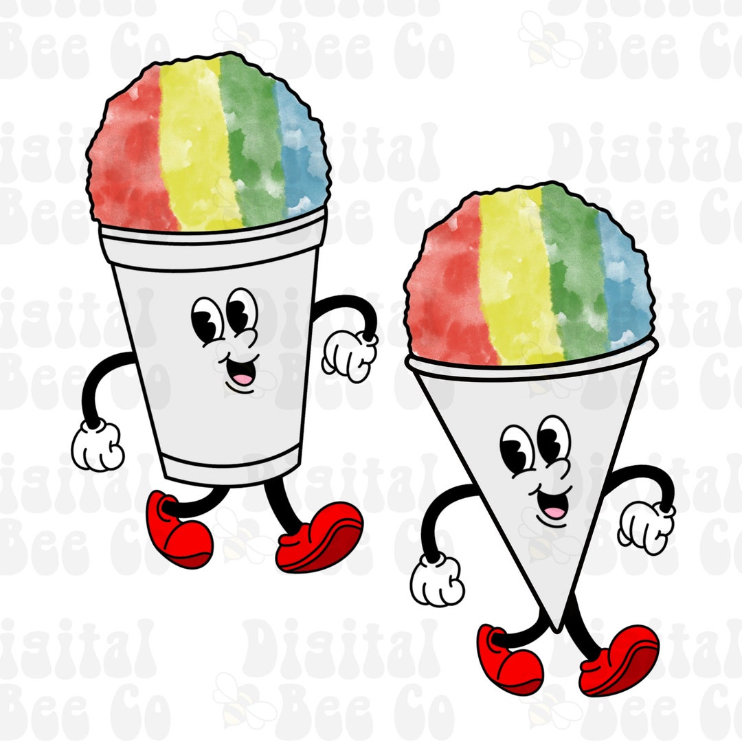 Retro Snow Cone Cartoon PNG, Cartoon Food Characters Png, Sublimation