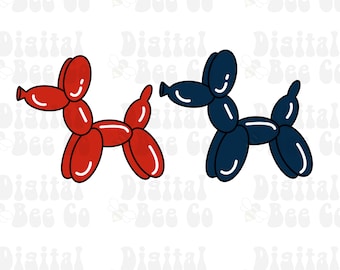 Balloon Dog PNG, Fourth of July PNG, Balloon Animal PNG, Sublimation Design Balloon Dog, Clipart, printable